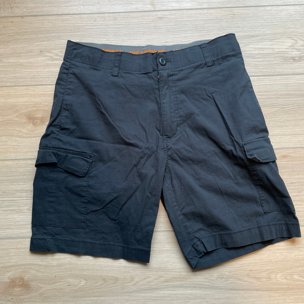 WearFirst Mens Cargo Shorts Dark Grey Stretch Cotton Blend Size 34 RN 90866